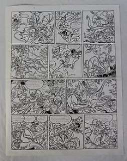 Henk Kuijpers - Kuijpers, Henk - Originele pagina (p.18) - Franka 8 - De Ondergang van de Donderdraak - Formaat: 60 x 47 cm - (1985)