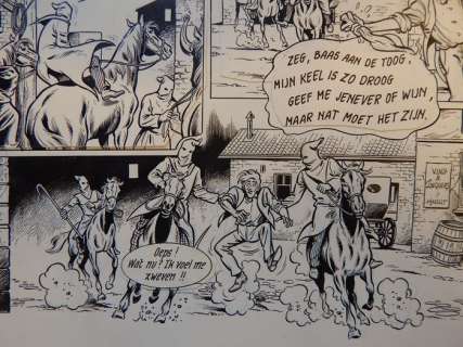 Ron Van Riet | Robert en Bertrand 81 - Originele pagina (p.33) - De witte ruiters - (1988) | Catawiki