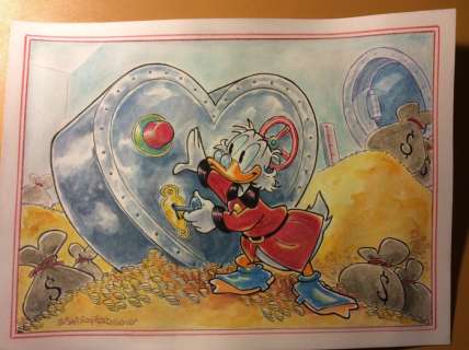 Alessandro Gottardo | Donald Duck - â€œUn cuore in invernoâ€ - Page volante - Exemplaire unique - (2020/2020) | Catawiki