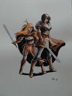 Alexe | Alexe - Dessin original couleur - 4ème plat - La Geste des Chevaliers Dragons T22 - La Porte du Nord - (2016) | Catawiki