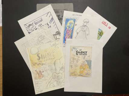 De Moor, Johan | De Moor, Johan - 7x Dessin original couleur - La Vache | Catawiki