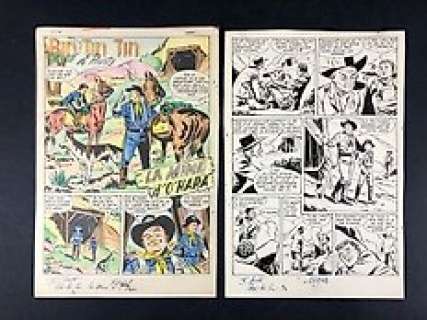 Marcello, Raphaël Carlo - Marcello, Raphaël Carlo - 2x Planche originale - Rintintin et Rusty - La Mine d‘O‘Hara - (1962)