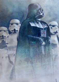 Le Hénanff, Fabrice | Le Hénanff, Fabrice - Dessin original couleur - Star Wars - Darth Vador - (2022) | Catawiki