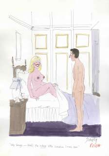 Francis ’’Smilby’’ Wilford-Smith Original Artwork Done for ’’Playboy’’ -- Pen & Watercolor Measures 11’’ x 15’’ | Nate Sanders