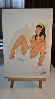 Leonardo Di Matteo | Papyrus - Dessin original - Di Matteo en hommage Ã  Lucien De Gieter - Théti-Chéri - (2020) | Catawiki