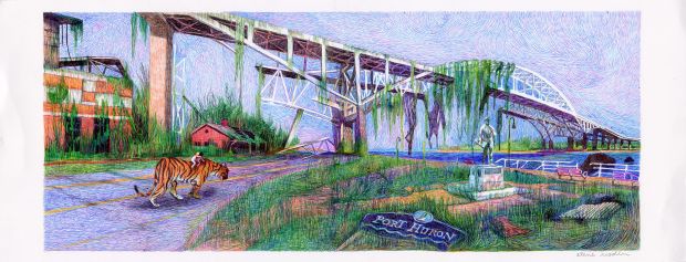 Elene Usdin | Detroit Roma – Double planche originale – Port Huron | Galerie Barbier