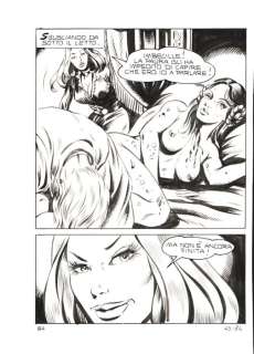 Giovanni Romanini | Zora la Vampira n. 17 - Giovanni Romanini - Tavola Originale Erotica "Nascaz" - Page volante - Exemplaire unique - (1974) | Catawiki