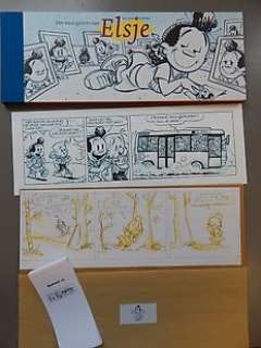 Valkema, Gerben | Valkema, Gerben - Originele, geïnkte strook + schetsstrook + Luxe album op 66 ex. - Het ware gezicht van Elsje | Catawiki