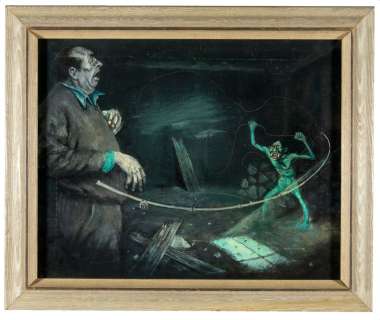 DEMON SCARING FISHERMEN FRAMED ILLUSTRATION ORIGINAL ART. | Hake’s