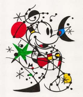 Tony Fernandez, Disney Artist | Mickey Mouse inspired by Joan MirÃ³ - Original Painting - 40 x 30 cm - Tony Fernandez Signed - Acrylic Art - Original Artwork | Catawiki