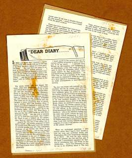 DEAR DIARY - MODERN LOVE #?, 2 Pg Text Story (1949-50?) | Russ Cochran