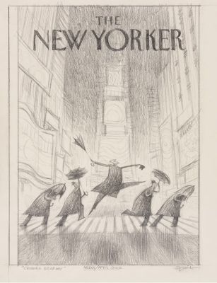 Carter Goodrich | Crossing Broadway - Proposed Preliminary Sketch for The New Yorker Cover, 2011 | Philippe Labaune Gallery