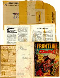 DEPTH-CHARGED, THE FATAL STEP, COVER, FRONTLINE COMBAT #1, 4 Pc., SP (1951) | Russ Cochran