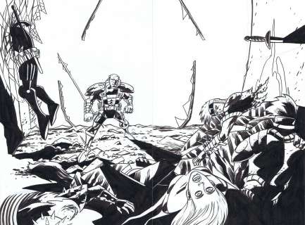 Michael Avon Oeming | POWERS: BUREAU - ICONS DOUBLE PAGE SPREAD | Soming