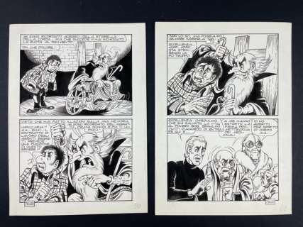 Piffarerio, Corteggi | Piffarerio, Corteggi 2x Tavole Originali "Alan Ford: Mi Ricordo Che..." - (1975) | Catawiki