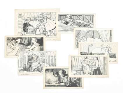 TYTGAT, MÉDARD (1871-1948). EIGHT ORIGINAL DRAWINGS | Zwiggelaar Auctions