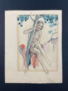 G. Leonnec | G. Leonnec - Bozzetto preliminare per la "Vie Parisienne" - Page volante | Catawiki