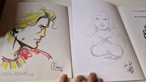 Claus Scholz / Martin Lodewijk / Patrick Cornelis - De Rode Ridder - 2 albums met tekening en prent - De grot van de beer + De toverspiegel - Broché - EO - (2005/2019)