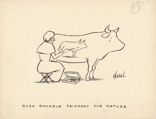 Chaval | Rosa Bonheur - Encre de Chine sur papier | Huberty Breyne Gallery