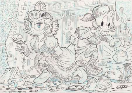 Julian Jordan | Scrooge and Goldie - "Goldie’s Hidden Surprise" - Signed Original Artwork by Julian Jordan - 30 x 21 cm A4 | Catawiki