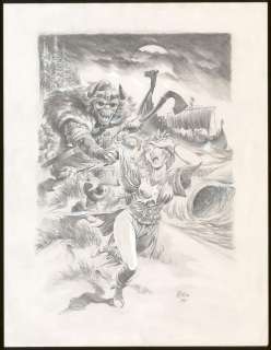 Jean-Yves Mitton - Illustration originale en trois parties - Chroniques Barbares