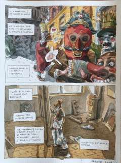 Marco Corona - Original page cm. 23x31. Water colour on board. Signed. Mint