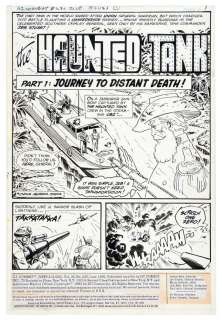 SAM GLANZMAN "G.I. COMBAT/THE HAUNTED TANK" COMPLETE 14 PAGE ORIGINAL ART STORY. | Hake’s