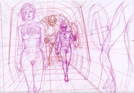 Adriano de Vincentiis | Adriano De Vincentiis - Fantastic Four - Page volante (2013) | Catawiki