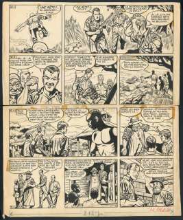 Victor Hubinon - Planche originale, numérotée 52, publiée dans Pilote n°266 du 24 novembre 1964 - La Piste de l‘Ivoire - Tiger Joe