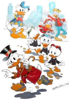 Alessandro Gottardo | Uncle Scrooge - "Not everyone wants to follow him" - Signed Original Watercolour Painting by Alessandro Gottardo - (2021) | Catawiki