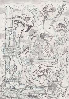 Jordan, Julian | Jordan, Julian - Original drawing - Lucky Luke - The Prophet | Catawiki