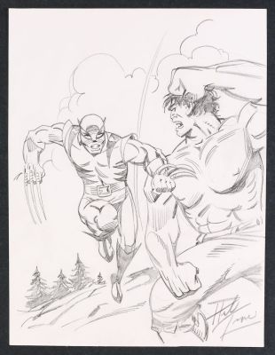 Herb Trimpe - Incredible Hulk #181 Cover Re-Creation Sketch by Herb Trimpe