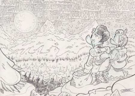 Julian Jordan | Disney - A3 Original art - Uncle Scrooge - Northern Lights - Signed by Julian Jordan | Catawiki