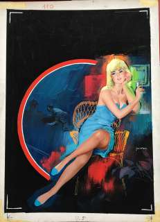 Carlo Jacono - Original cover for Segretissimo n. 110 "Berlino covo di spie". Cm. 32x44. Gouache on board. Signed