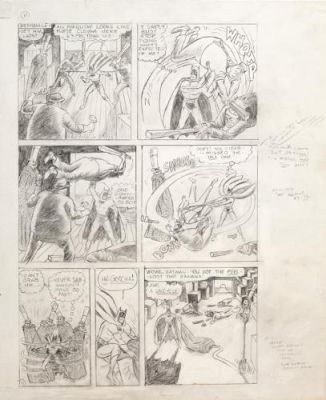 Sheldon Mayer | Batman, non publié, crayonné de la planche 11 | Galerie 9ème Art