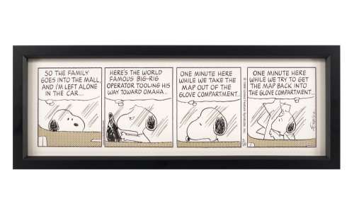 CHARLES SCHULZ PEANUTS SNOOPY DAILY COMIC STRIP ORIGINAL ART DATED 3/28/1998 | misc / divers