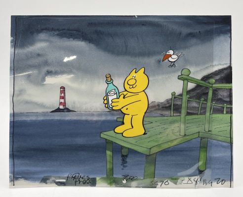 Lot 9 - A multi-layered animation cel from series 5 episode 3 of Henrys Cat The… | misc / divers