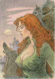 Aouamri, Mohamed | Aouamri, Mohamed - Dessin original couleur - Mortepierre - Florie - (2022) | Catawiki