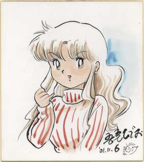 Hideo Azuma Hand-Drawn Color Shikishi "Crash Wife"