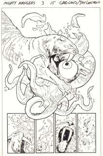 Greg Land, Jay Leisten - Mighty Avengers #3 P.15 - White Tiger Vs. Shuma-Gorath Action Splash - 2013