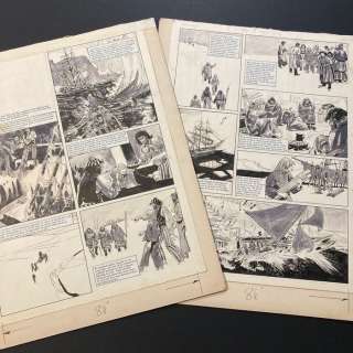 Font, Alfonso | Font, Alfonso - 2x Original page - Peter the Whaler - Caught in the Storm - (1973) | Catawiki