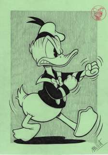 Millet | Donald Duck - "Just come over to me!" - Signed Original Drawing by Millet | Catawiki