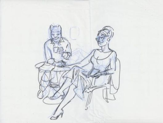 Juanjo Guarnido | Recherche Illustration Blacksad et Alma pour April in Paris | Galerie 9ème Art