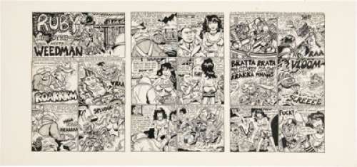 S. Clay Wilson Zap Comix #5 Complete Story "Ruby the Dyke Meets Weedman" Original Art (Print Mint, - | Heritage