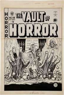 Johnny Craig Vault of Horror #15 Cover Original Art (EC, 1950). With a remarkable talent for creating scenes of - | Heritage