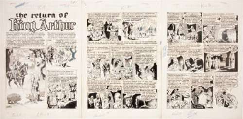 Wally Wood Valor #1 "The Return of King Arthur" Complete 7-page Story Original Art (EC, 1955). Leave - | Heritage