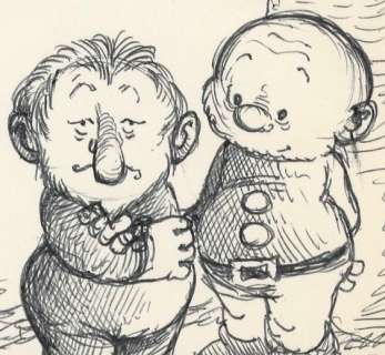 Dulieu, Jean | Dulieu, Jean - Originele schetstekening - Paulus de Boskabouter en Pieter (jaren 1970) | Catawiki