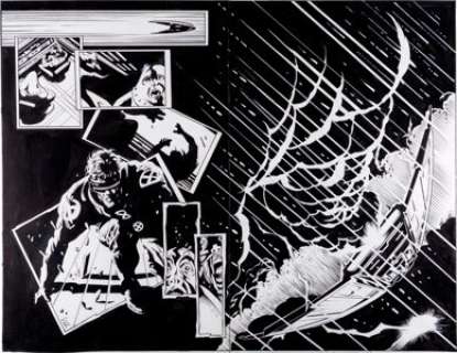 Mark Texeira and Jimmy Palmiotti Cyclops #2 page 2 and 3 Original Art (Marvel, 2002). Black Tom and Juggernaut‘s -