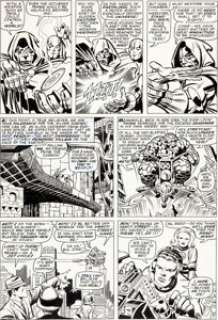 Jack Kirby and Joe Sinnott Fantastic Four #57 Doctor Doom and Silver Surfer Page 7 Original Art (Marvel, 1966). The -