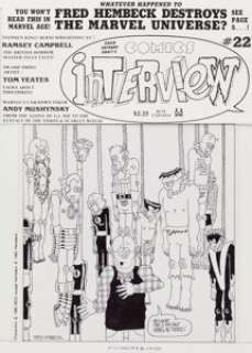 Fred Hembeck Comics Interview #22 Cover Original Art (Fictioneer, 1985). Fred Hembeck "destroys the Marvel -